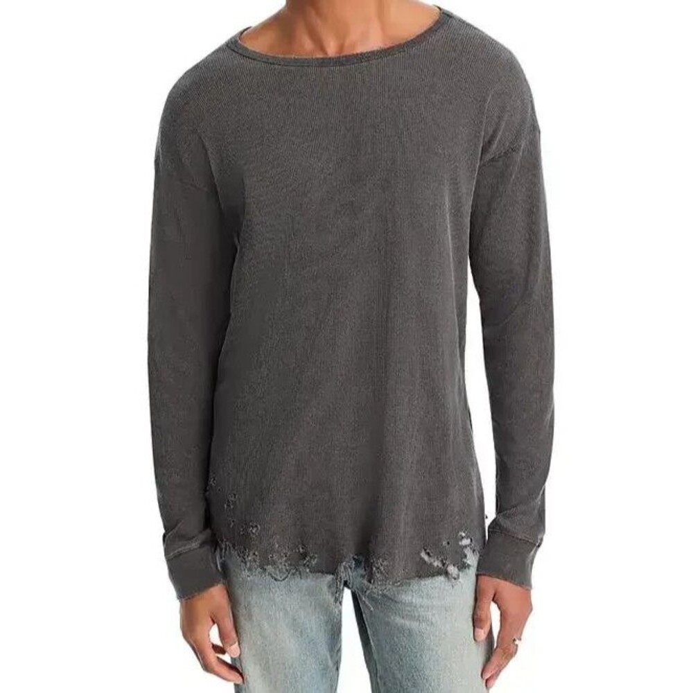 JOHN ELLIOTT Shirt Mens Size 5 XXL Grey Pullover Thermal Distressed FOLSOM $198